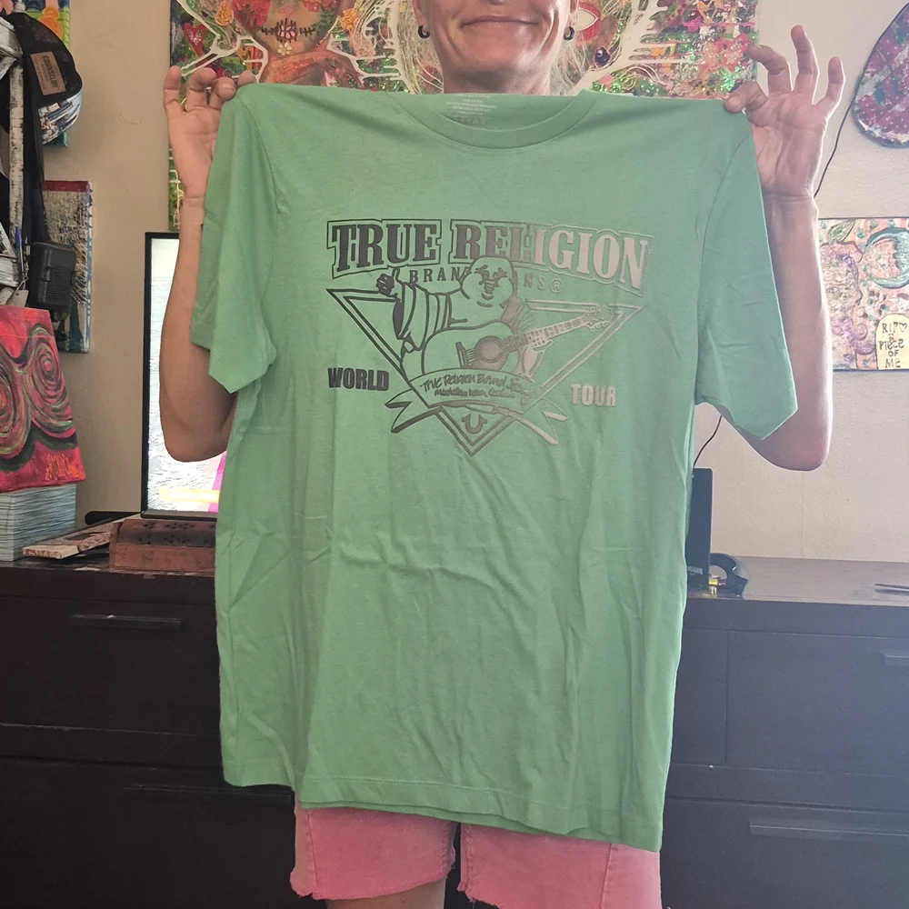 True Religion Green Cotton Tee - Picture 1 of 3